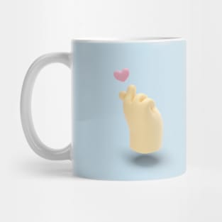 3d korean  love hand sign Mug